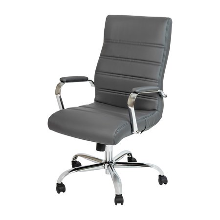 Flash Furniture High Back Gray/Chrome LeatherSoft Executive Swivel Chair GO-2286H-GR-GG